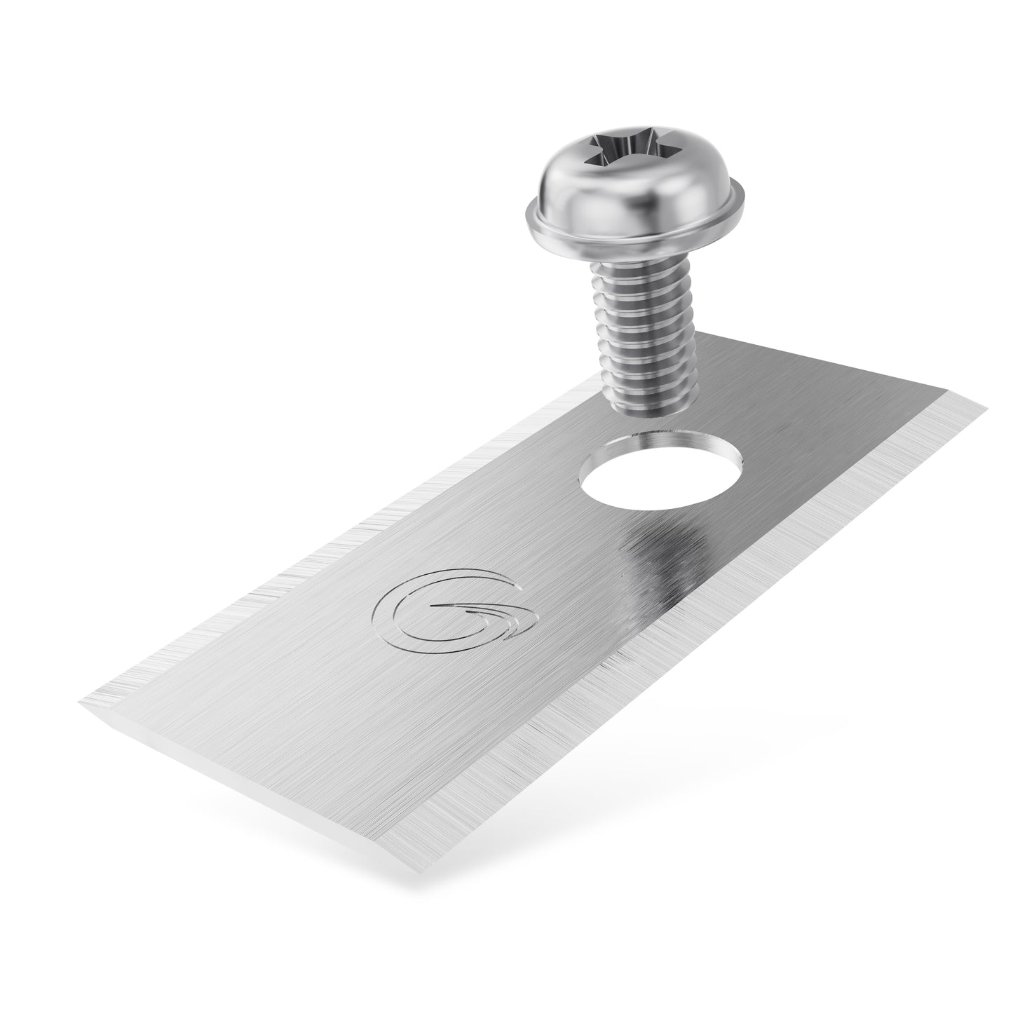 Grimsholm Kniv og Skruer til Anker Eufy/Terramow, rektangulær form, metalskrue i hul, blanke og rene detaljer.