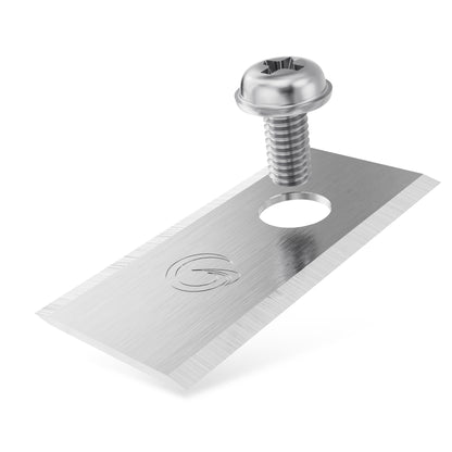 Grimsholm Kniv og Skruer til Anker Eufy/Terramow, rektangulær form, metalskrue i hul, blanke og rene detaljer.