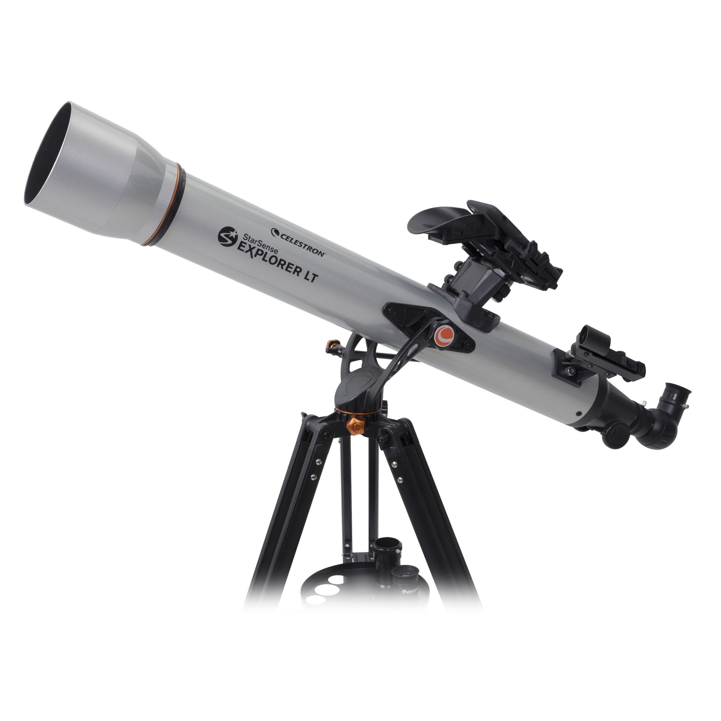 Celestron Starsense Explorer LT80AZ 80 mm teleskop 189x med sort trefod, finderscope og justerbare knapper.
