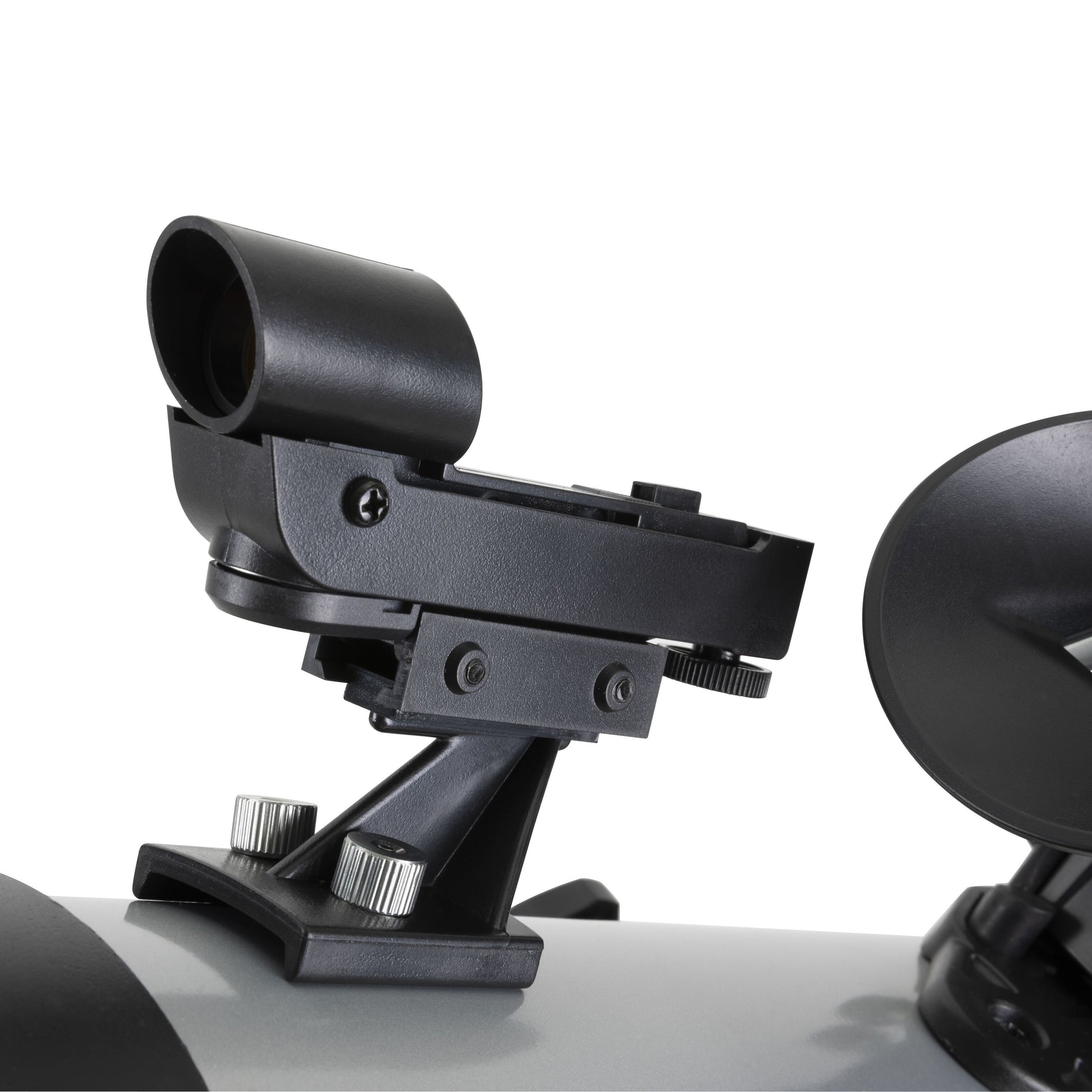 Celestron Starsense Explorer LT114AZ gråt teleskop 114 mm 269x, sort finderscope og justeringsknapper.