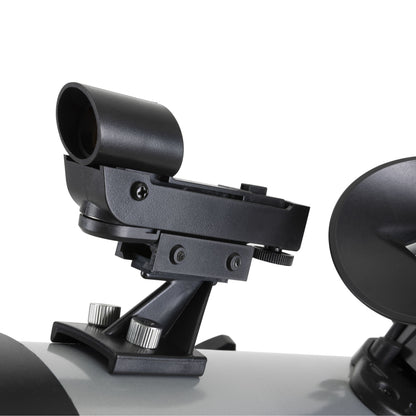Celestron Starsense Explorer LT114AZ gråt teleskop 114 mm 269x, sort finderscope og justeringsknapper.
