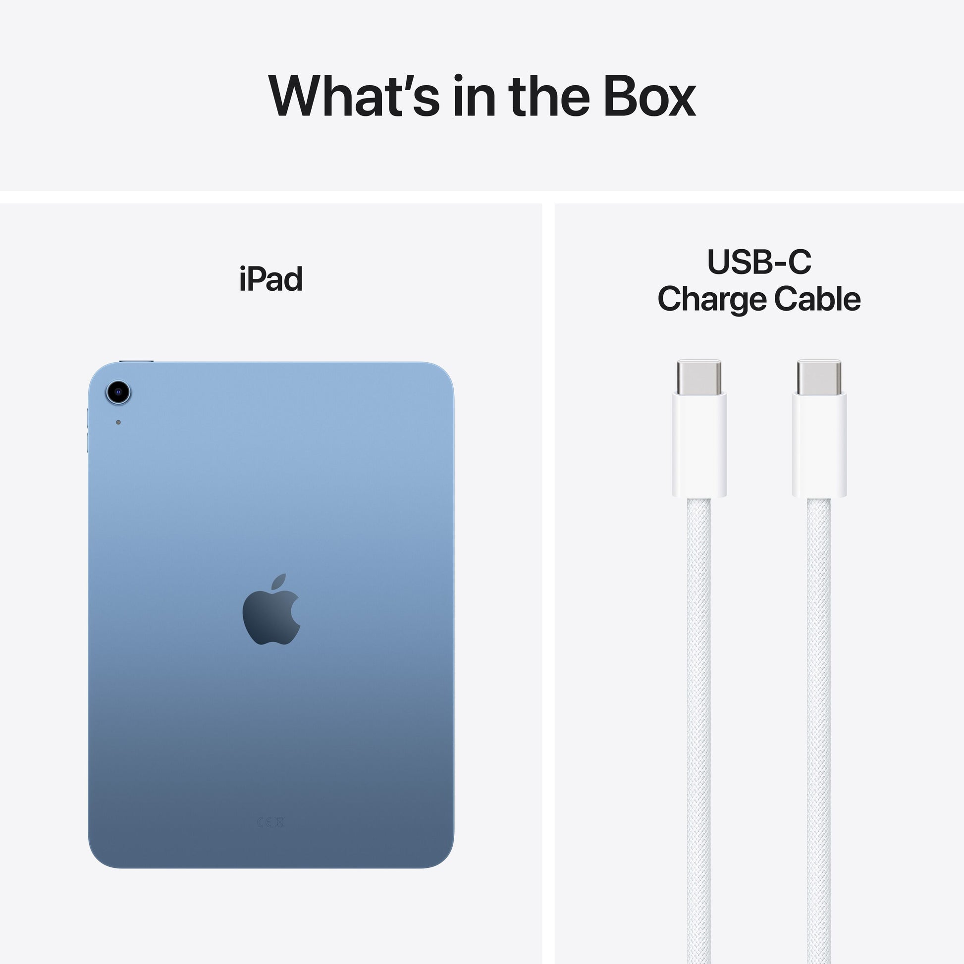 Apple iPad 11" WiFi 256GB blå Liquid Retina-skærm, USB-C opladerkabel.