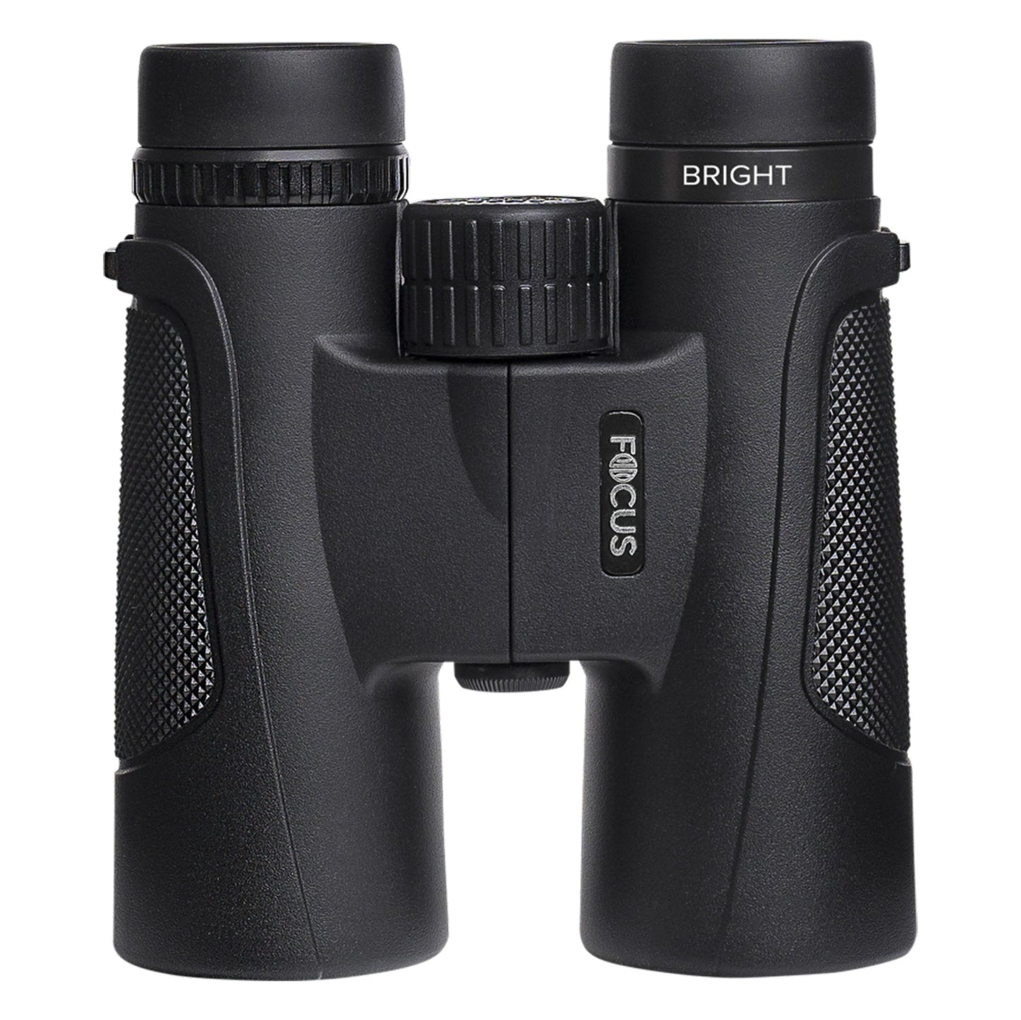 Focus Sport Optics Bright kikkert 8x42 sort, teksturerede greb, stort centralt fokuseringshjul, BRIGHT og FOCUS mærker.