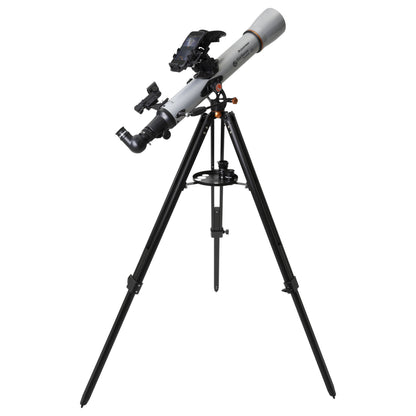 Celestron StarSense Explorer LT 70AZ 70 mm teleskop sort stativ smartphone-holder.
