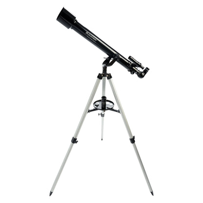 Celestron Powerseeker 60 AZ teleskop med azimutal montering på stativ.