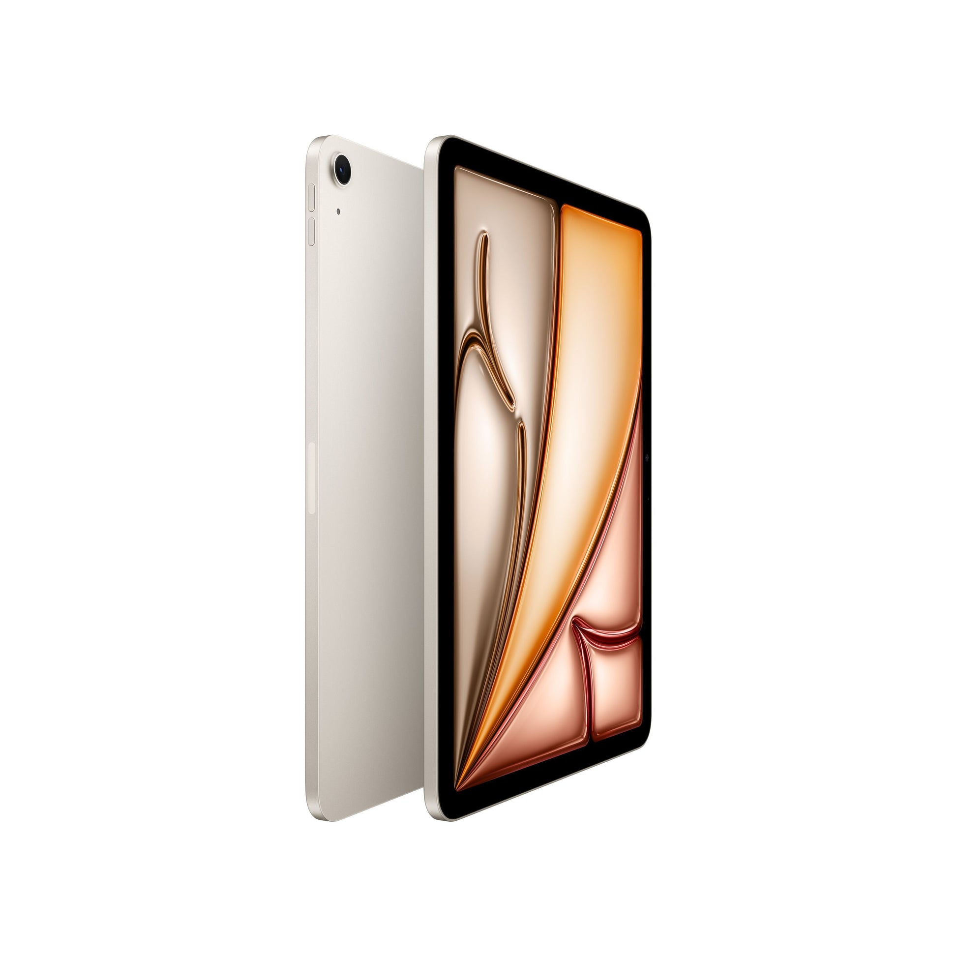 Apple iPad Air 11" M4 128GB WiFi Stjerneskær sølv med abstrakt skærm og Apple M4 processor.