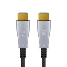 Ultra High Speed HDMI 2.1-kabel 30 m, grå stik Kilde og Skærm 8K HDR, guldbelagte kontakter, sorte kabler.