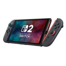 Nintendo Switch 2 spillekonsol 7,9" med én Joy-Con afmonteret, skærm viser NINTENDO SWITCH 2 på farverig baggrund.