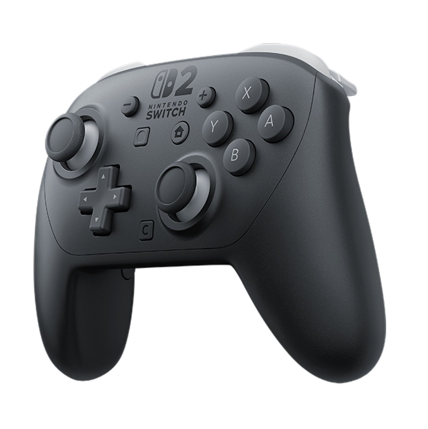 Nintendo Switch 2 Pro Controller med dobbelte analoge pinde, D-pad, A/B/X/Y-knapper og Switch 2-logo.