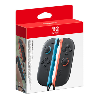 Nintendo Joy-Con 2 sæt æske med en blå og en rød controller, Nintendo Switch-logo på rød og hvid baggrund.