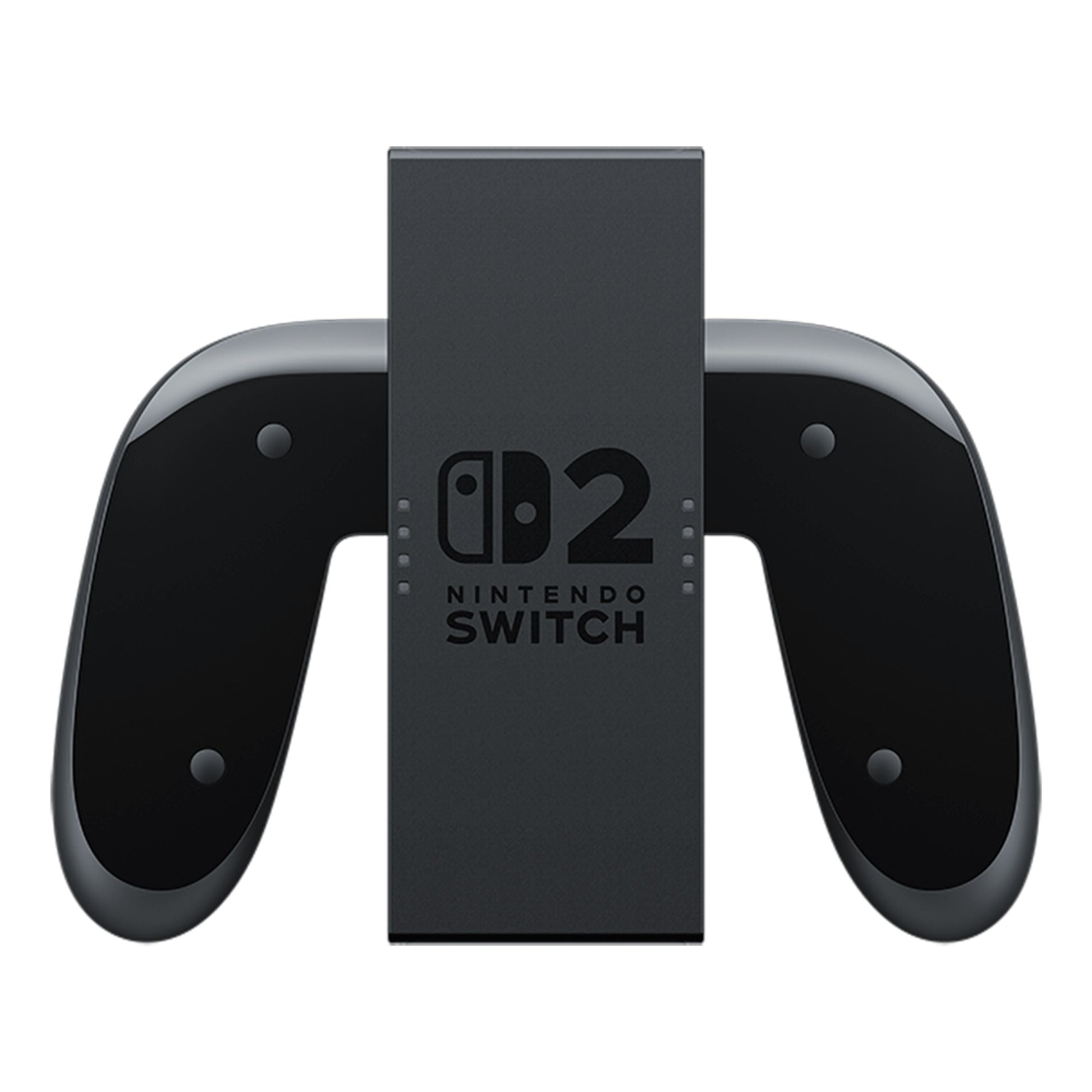 Nintendo Joy Con 2 Opladningsgreb sort med Nintendo Switch 2 logo i midten set oppefra.