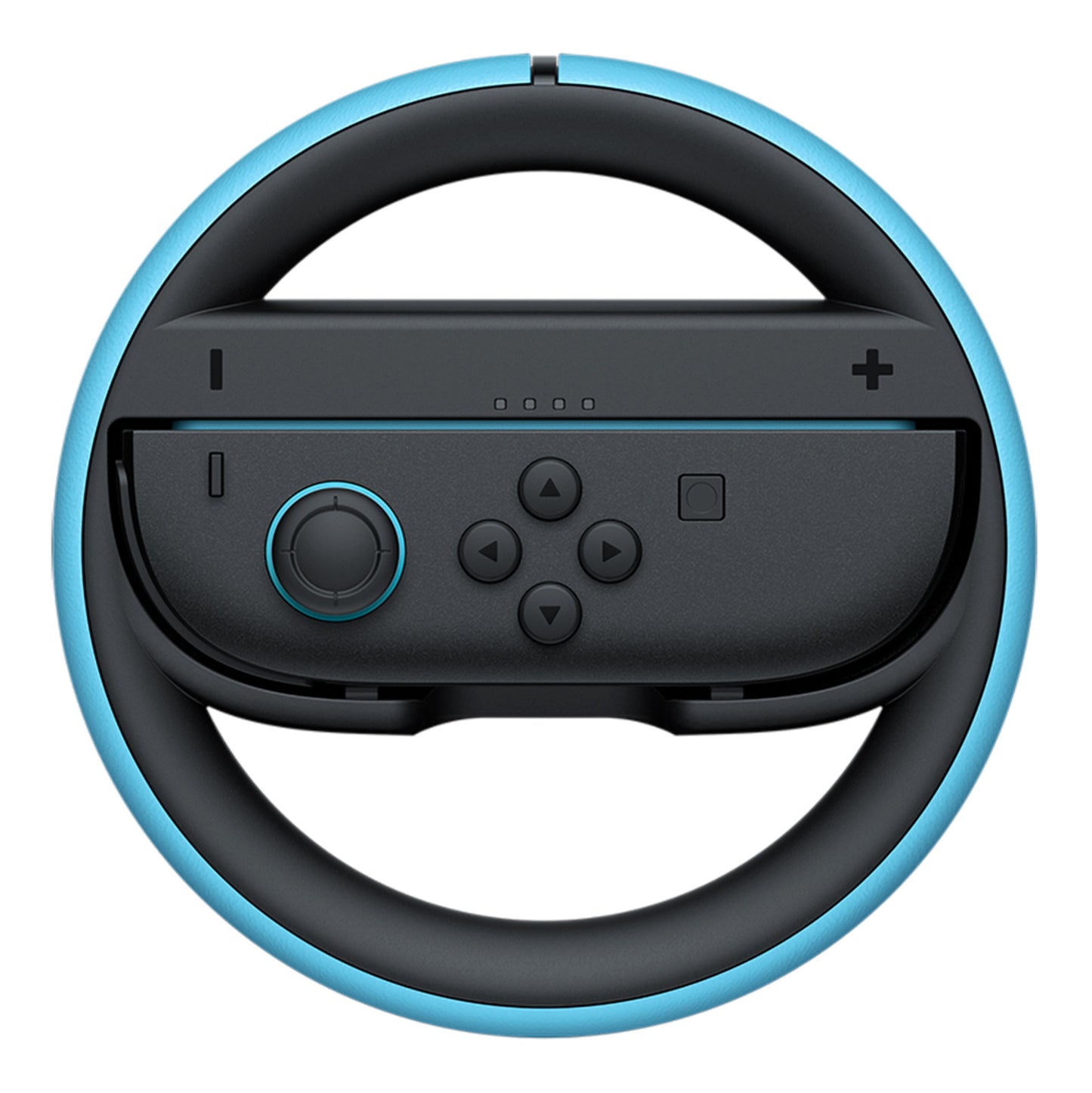 Nintendo Joy-Con 2-hjulspar controller i blå og sort rat-adapter.