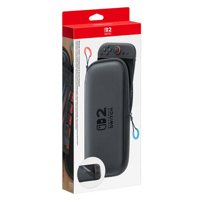 Nintendo Taske til Switch 2 sort, Switch-logo, farvede lynlåsstropper, plads til skærmbeskyttere/etui, i æske.