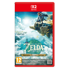 Legenden om Zelda: Rigerens tårer Switch 2, helten på himmelø, grønt logo, PEGI 12 vises på coveret.