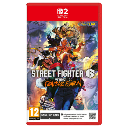 Nintendo Street Fighter 6 Switch 2 spilæske med karaktergrafik, aldersmærke 12+ og Capcom-logo på forsiden.