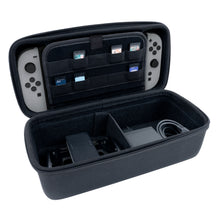 Nintendo Switch 2 Pung XL hardcase, sort, til OLED med grå Joy-Con, rum til spilkort og tilbehør, kompatibel med Switch 2.