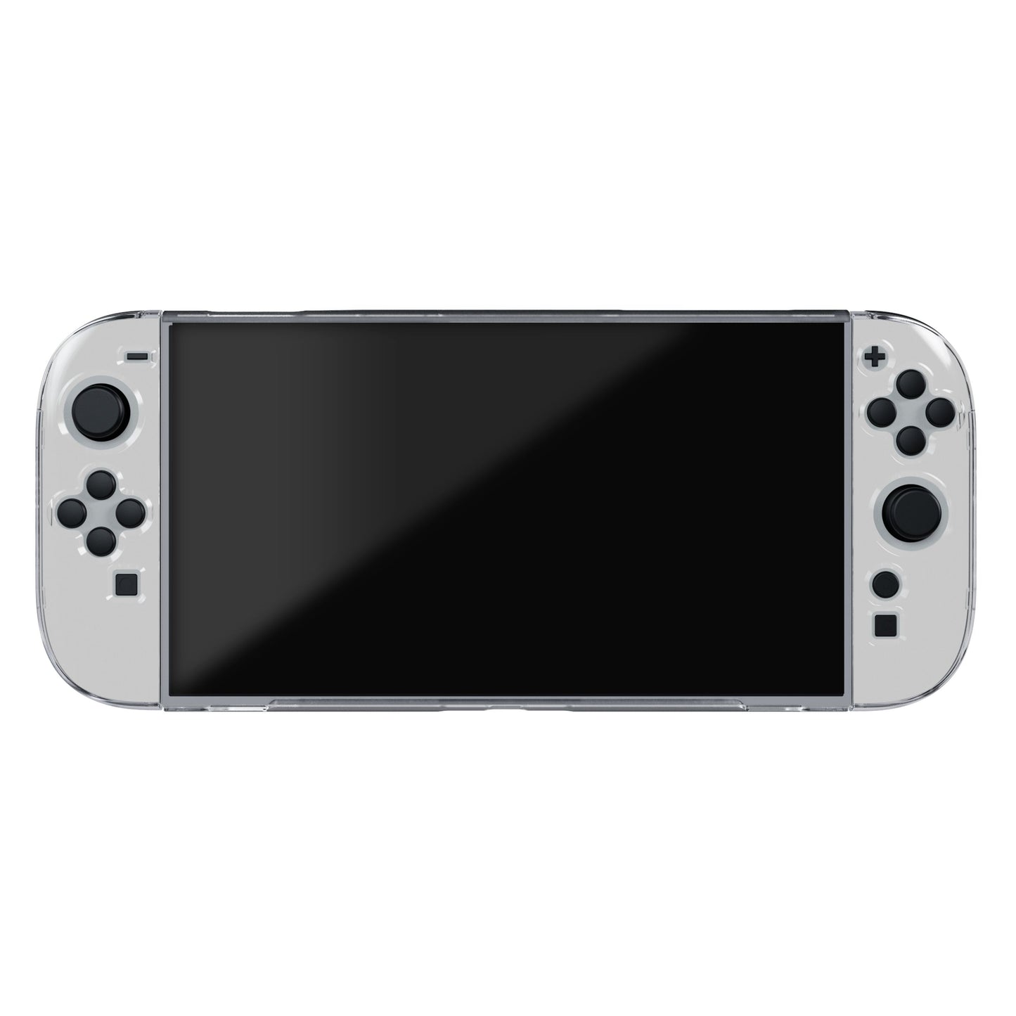 Nintendo Switch 2 Polycase håndholdt konsol, stor sort skærm, lys grå krop, flere sideknapper og joysticks.