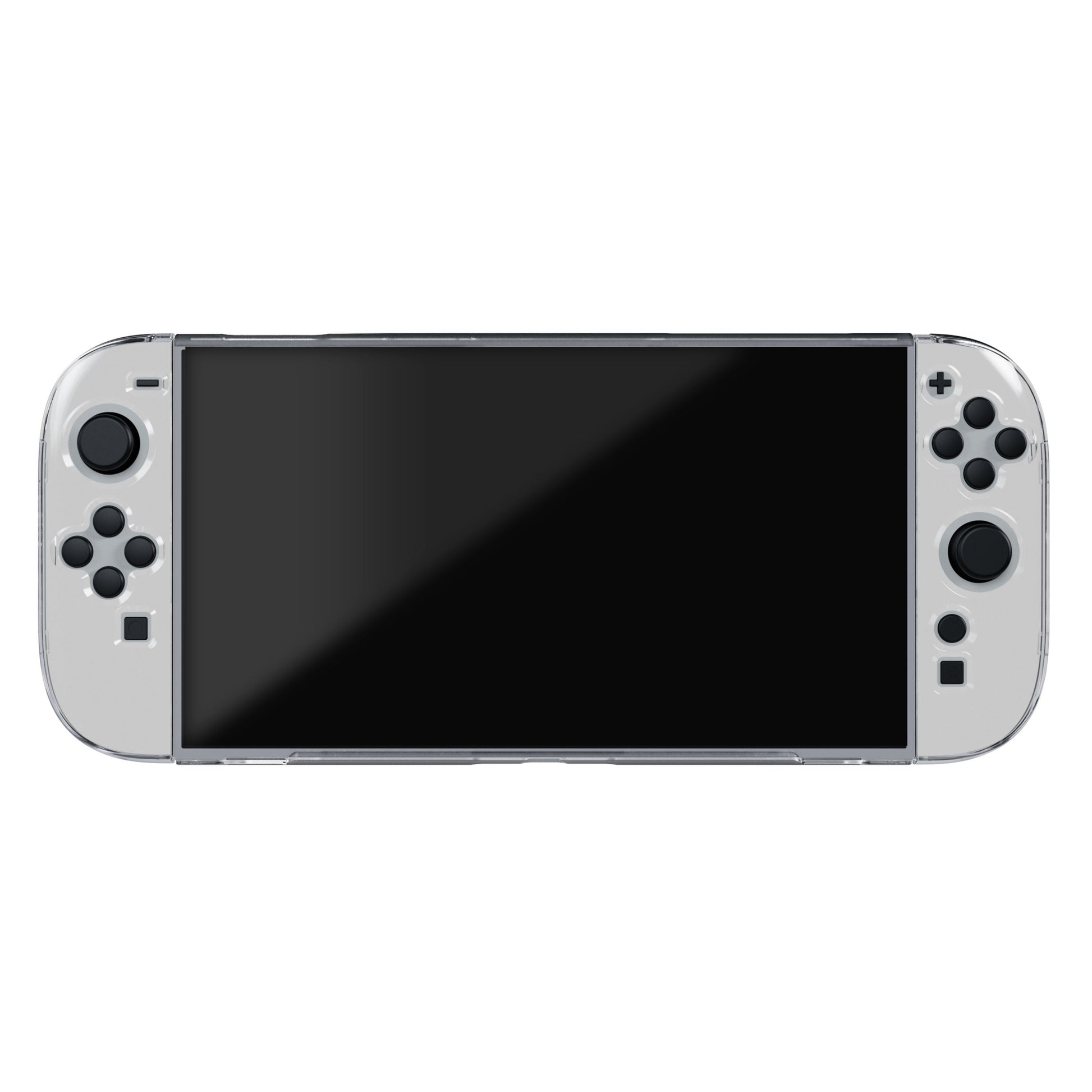Nintendo Switch 2 Polycase håndholdt konsol, stor sort skærm, lys grå krop, flere sideknapper og joysticks.