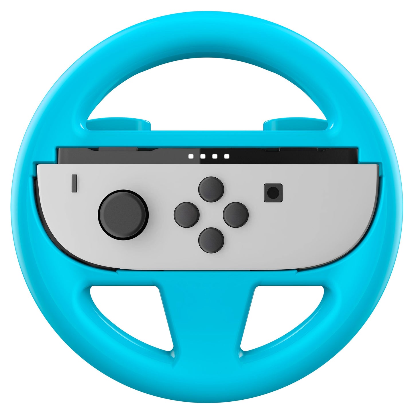 Nintendo Switch 2 Joy-Con Dual Wheel blå plast med grå Joy-Con i midten, tydelige knapper og joystick.