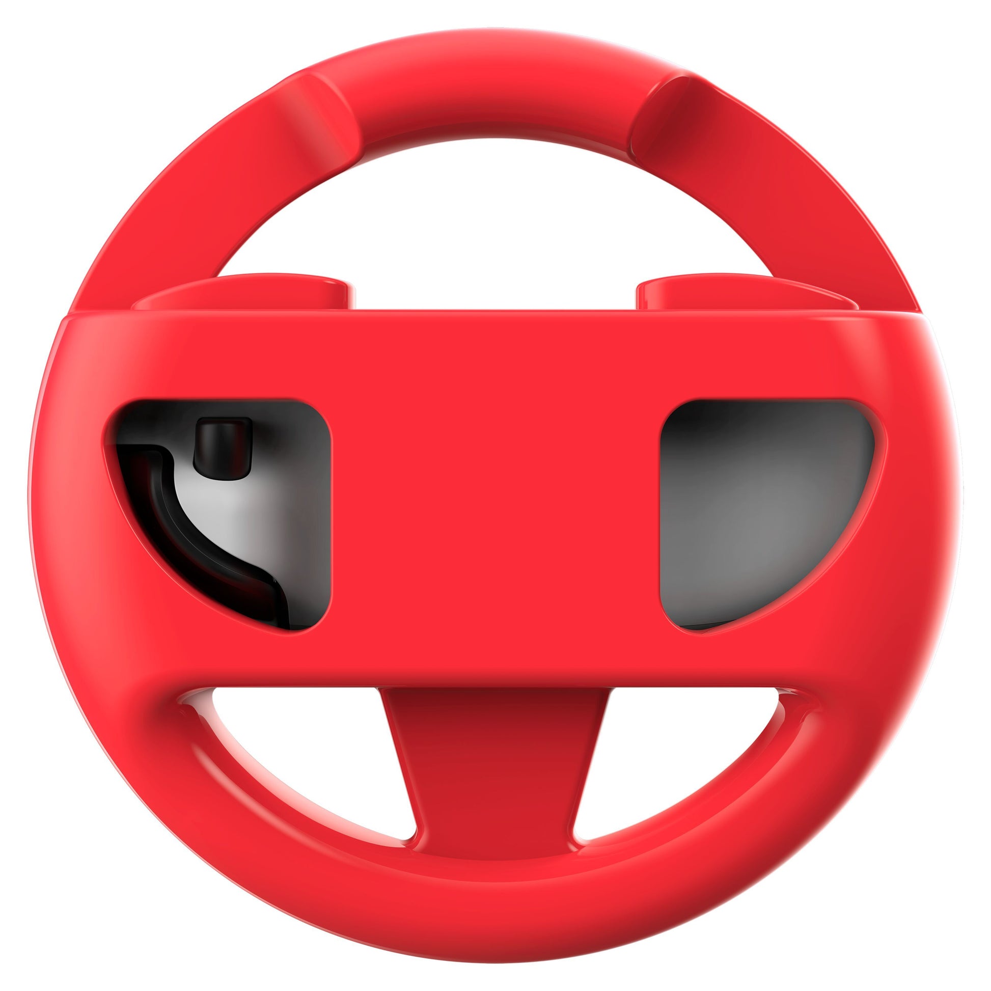 Nintendo Switch 2 Joy-Con Dual Wheel, rød plast med sorte detaljer, kompatibel med Joy-Con controller, sæt oppefra.