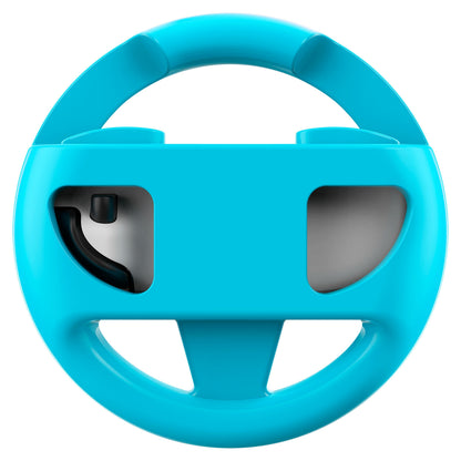 Nintendo Switch 2 Joy-Con Dual Wheel, blå plast ratadapter med to slots og knapper foran til montering af Joy-Con controllere.