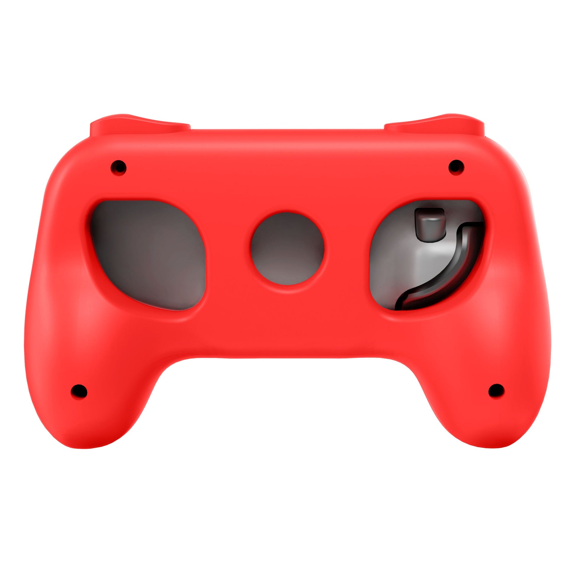 Nintendo Switch 2 Joy-Con Grip, rød med grå detaljer, passer til Nintendo Switch.