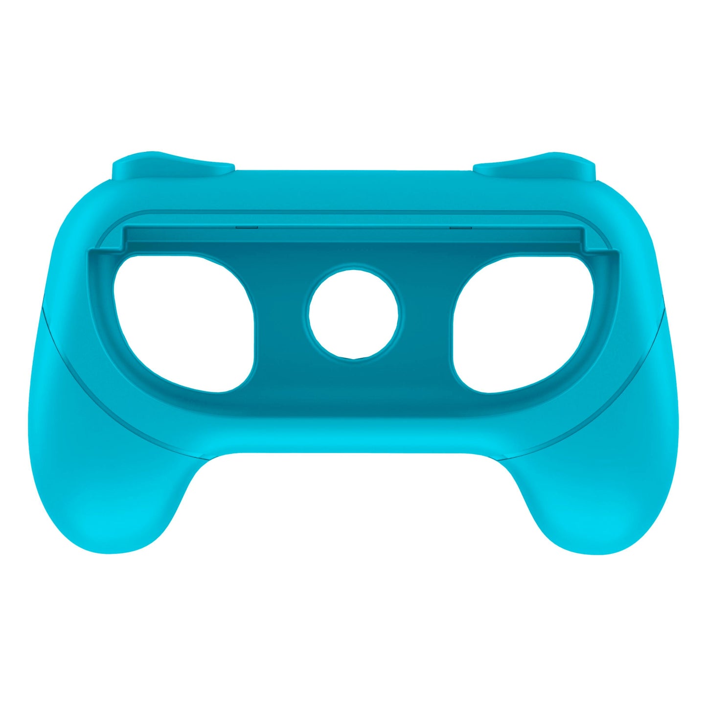 Nintendo Switch 2 Joy-Con Grip i blå med ergonomisk håndtag og præcise åbninger til knapper, holder controller sikkert.