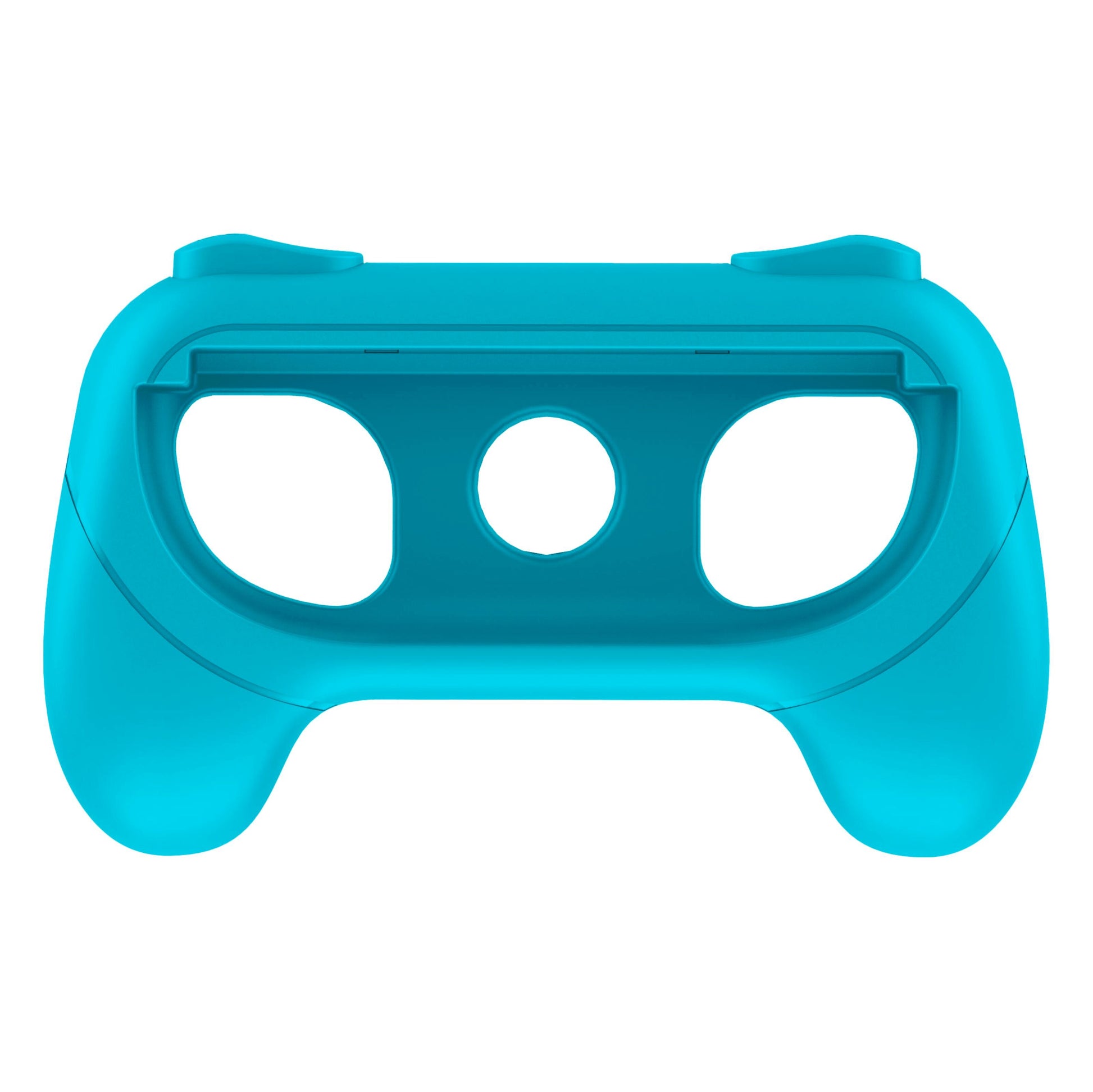 Nintendo Switch 2 Joy-Con Grip i blå med ergonomisk håndtag og præcise åbninger til knapper, holder controller sikkert.