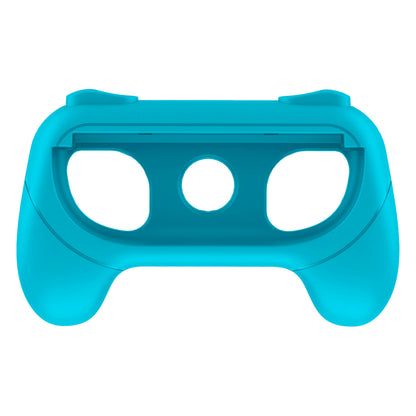 Nintendo Switch 2 Joy-Con Grip i blå med ergonomisk håndtag og præcise åbninger til knapper, holder controller sikkert.