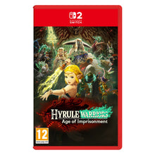 Nintendo Switch 2 spilæske med Hyrule Warriors: Fangenskabets Tid cover, synligt PEGI 12 logo nederst til venstre.