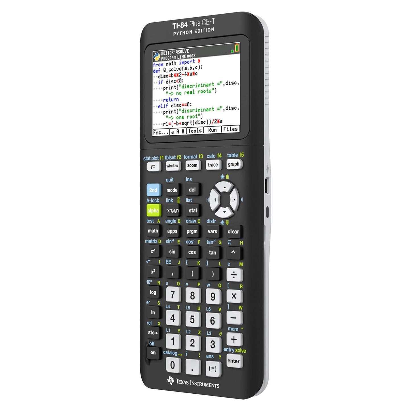 Texas Instruments TI-84 Plus CE-T Python Edition lommeregner med farveskærm og Python-understøttelse.