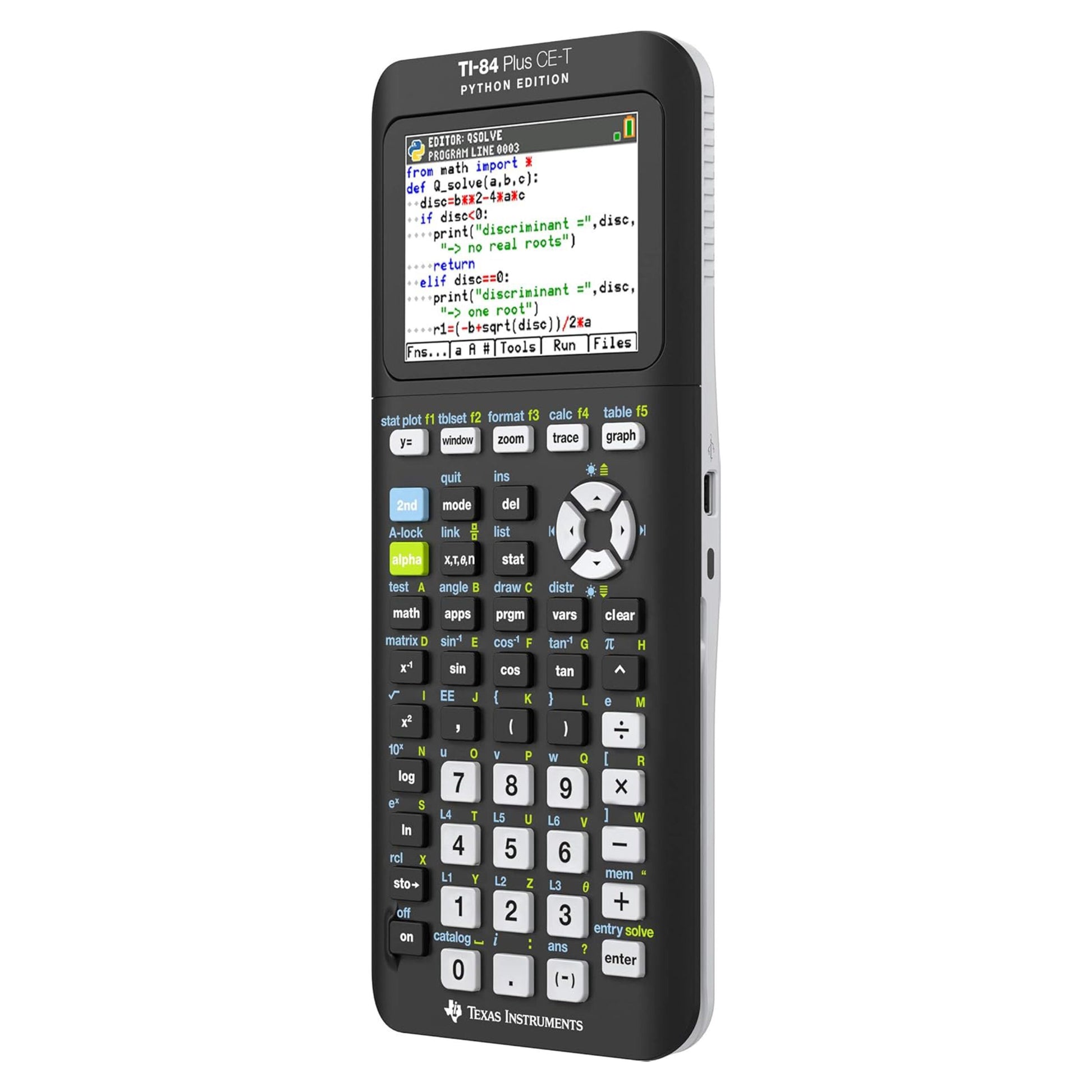 Texas Instruments TI-84 Plus CE-T Python Edition lommeregner med farveskærm og Python-understøttelse.