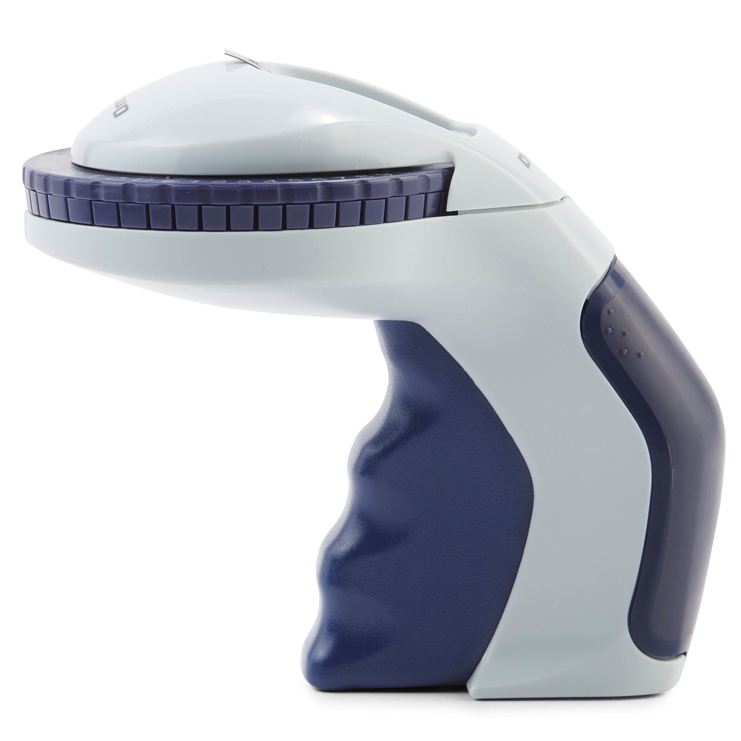 Dymo Omega Prægemaskine med ergonomisk greb, betjeningsudløser og kompakt design, egnet til hurtig mærkning.