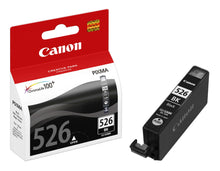 Canon CLI-526BK blækpatron sort i rød/hvid emballage med tydelig PIXMA-serie mærkning.