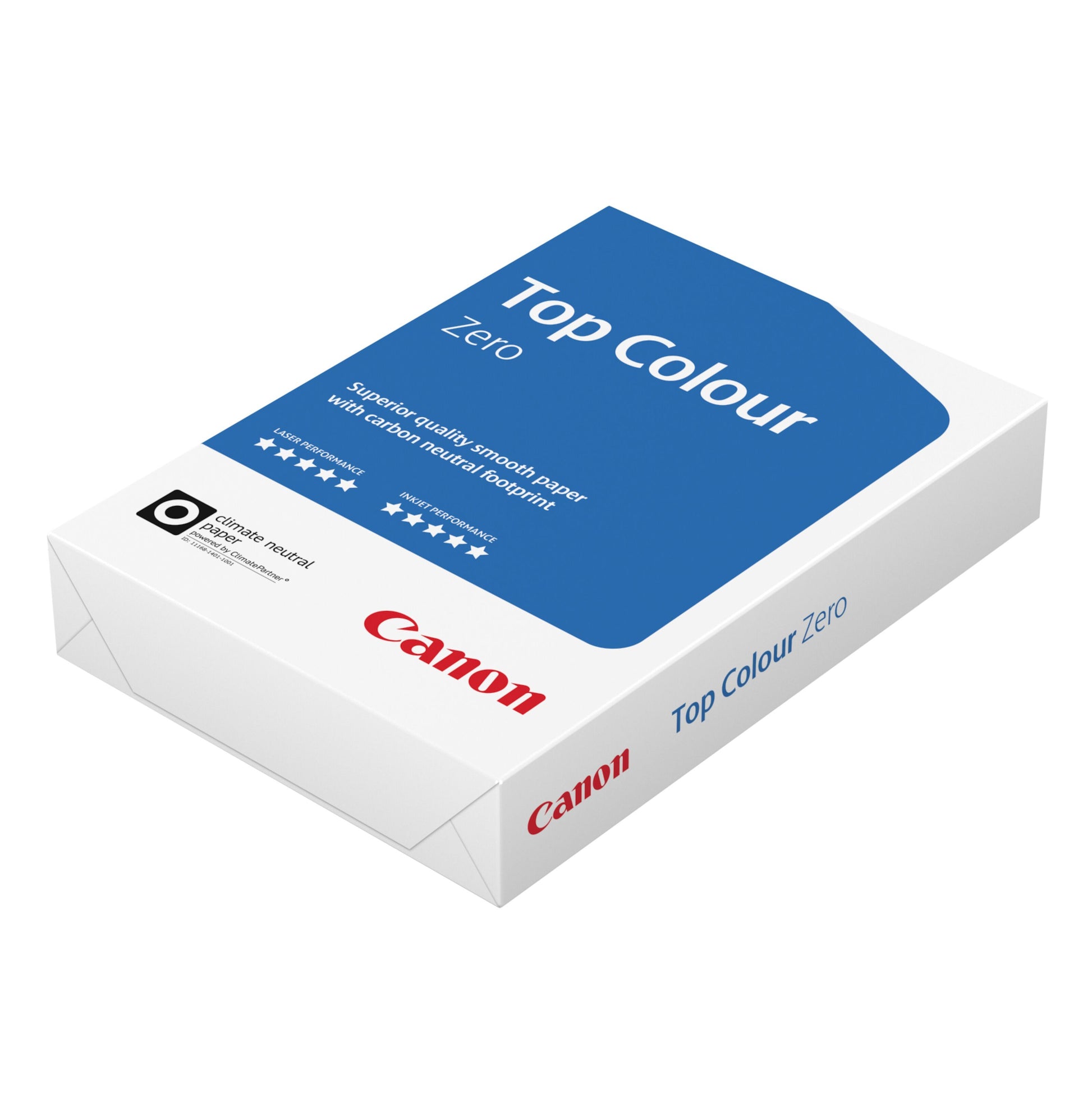 Canon Farvelaserpapir A4 500 ark 120 g/m² hvid emballage med blåt label.