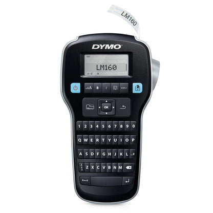Dymo Labelmaskine 160 sort, QWERTY-tastatur, lille LCD-skærm, kompatibel med D1-etiketter.