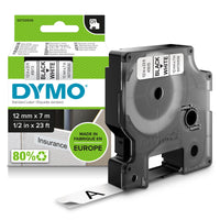 Dymo D1-mærketape 12 mm - Hvid