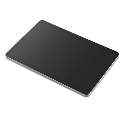 Wacom MovinkPad 11 tegneplade med skærm i sort med stor slukket skærm og smalle sølvkanter, vist fra vinkel.