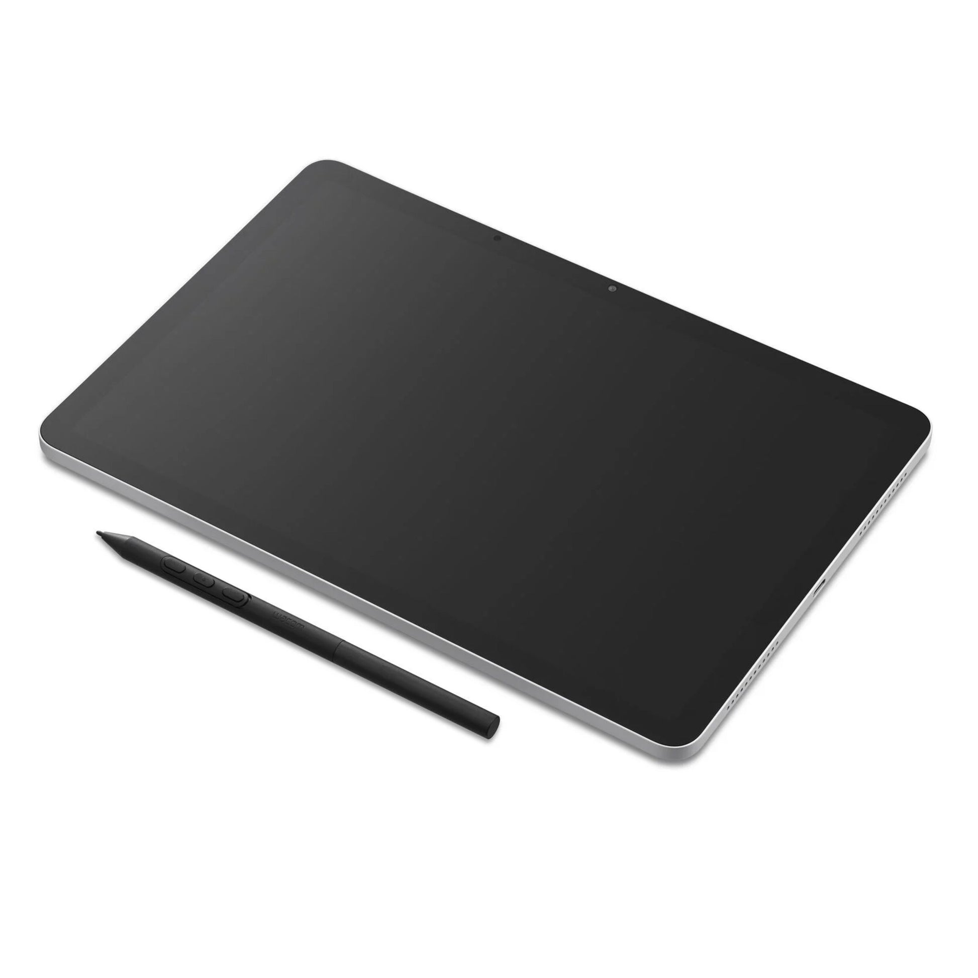 Wacom MovinkPad 11 tegneplade med skærm, afrundede kanter, tynd stylus, sort model.