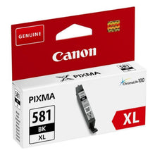 Canon CLI-581XL blækpatron sort i rød/hvid emballage med Canon-logo, XL size-mærke og Chromalife100-logo.