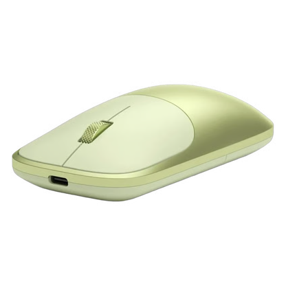 Satechi Slim EX er citrusfarvet med rullehjul og USB-C-opladningsport.