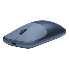 Satechi Slim EX Mouse – trådløs Bluetooth-mus i farven indigo med rullehjul og USB-C-opladningsport.