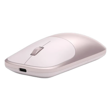SATECHI Slim EX-mus, rød, Bluetooth 5.3, rullehjul og USB-C-opladningsport.