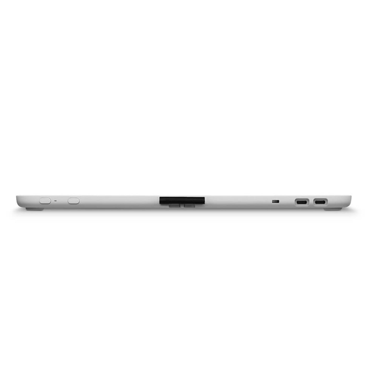 Wacom En 12-tommers bærbar sølv, sidevisning med to USB-C porte, en USB-A port og SD-kort slot.