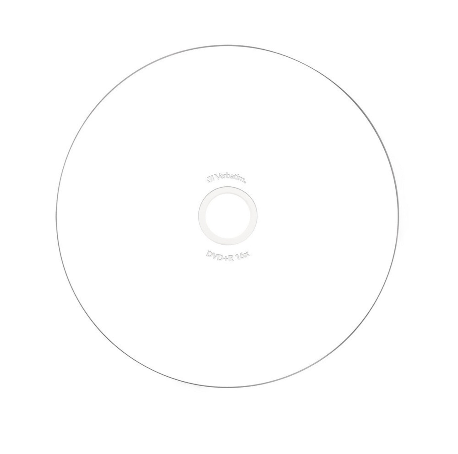 Verbatim DVD-R Inkjet 25-pak, blank disk med minimal tekst og klar midte, til inkjet print.