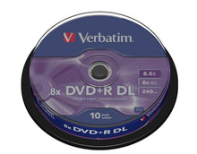Verbatim DVD+R DL 10-pack spindel, lilla label, 8,5GB dual layer, op til 240 min optagelse, 8x hastighed.