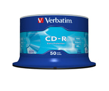 Verbatim CD-R 50-pak, 700 MB, 52x, 80 min, blå Extra Protection emballage.