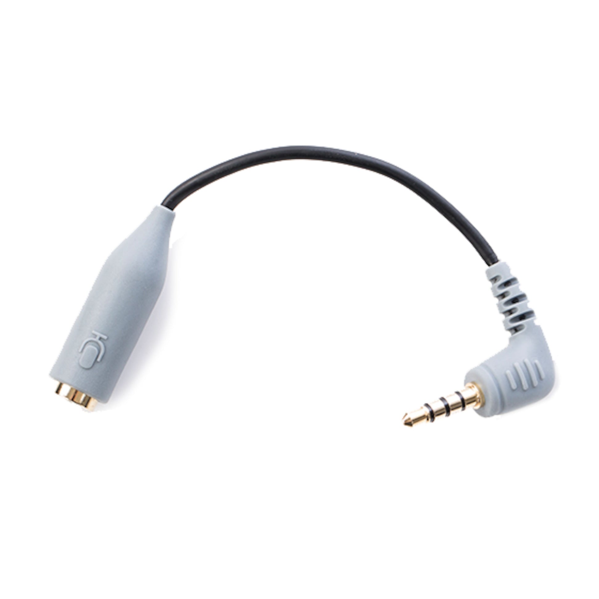 Boya BY-CIP mikrofonadapter grå 3,5 mm TRS han til TRRS hun stik.