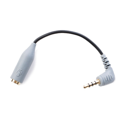 Boya BY-CIP mikrofonadapter grå 3,5 mm TRS han til TRRS hun stik.