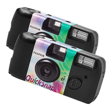 Fujifilm QuickSnap Flash engangskamera 2-pak sort med farvede bånd, hver til 27 billeder.